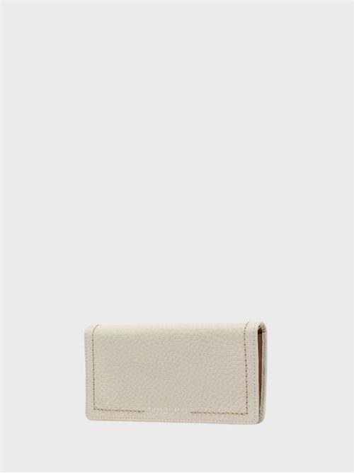Maxi grain leather wallet with snap button GIANNI CHIARINI MARCELLA | PF5041TKLSABBIA